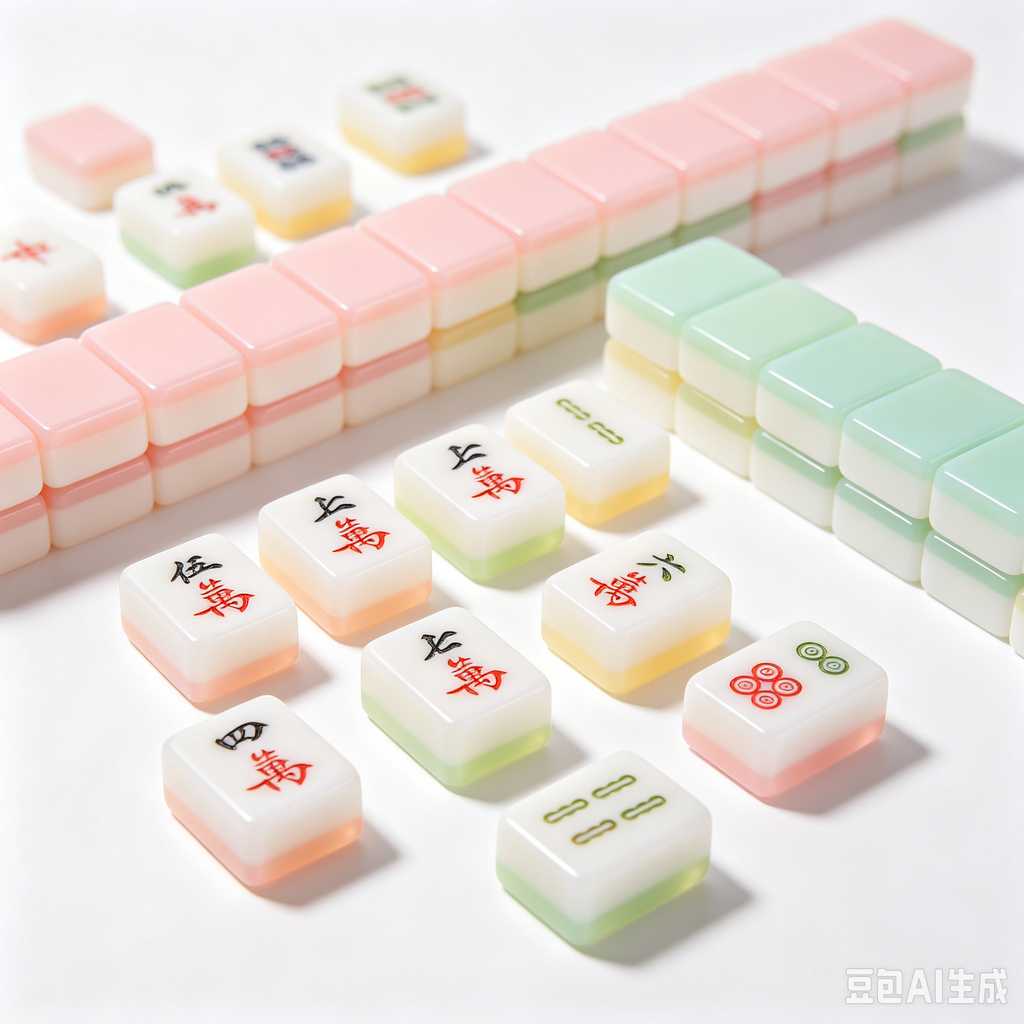 vintage text mahjong set